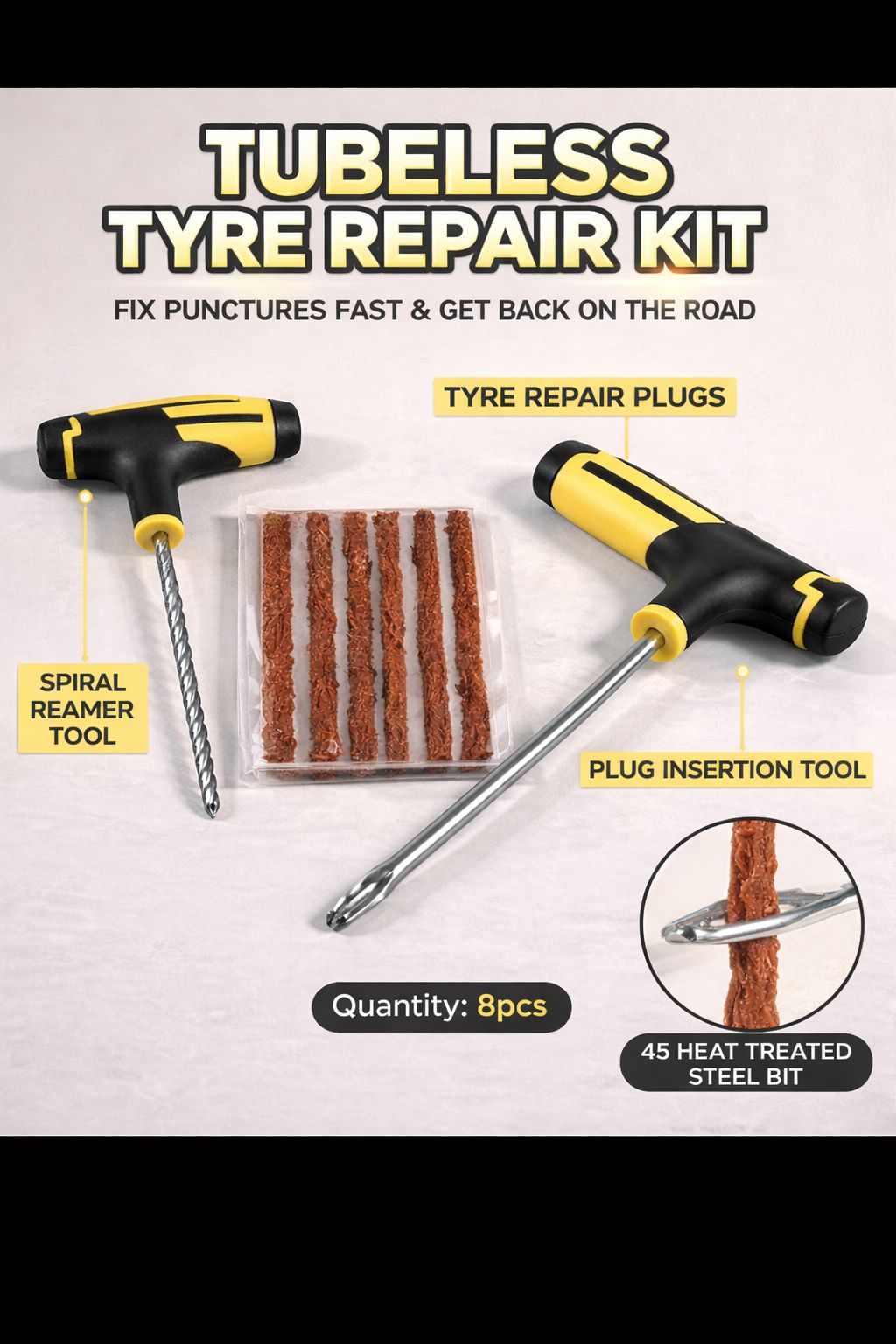 Portable Tubeless Tyre Repair Kit