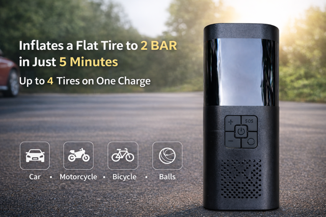 Wireless Rechargeable Tire Inflator